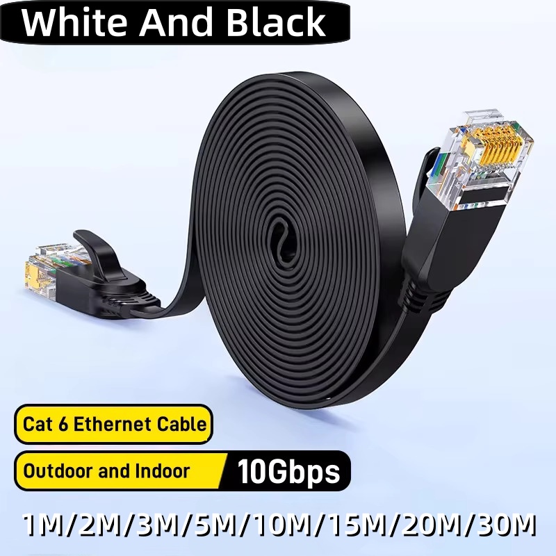 Lan Cable Gaming - كابل مسطح إيثرنت Cat 6، خارجي