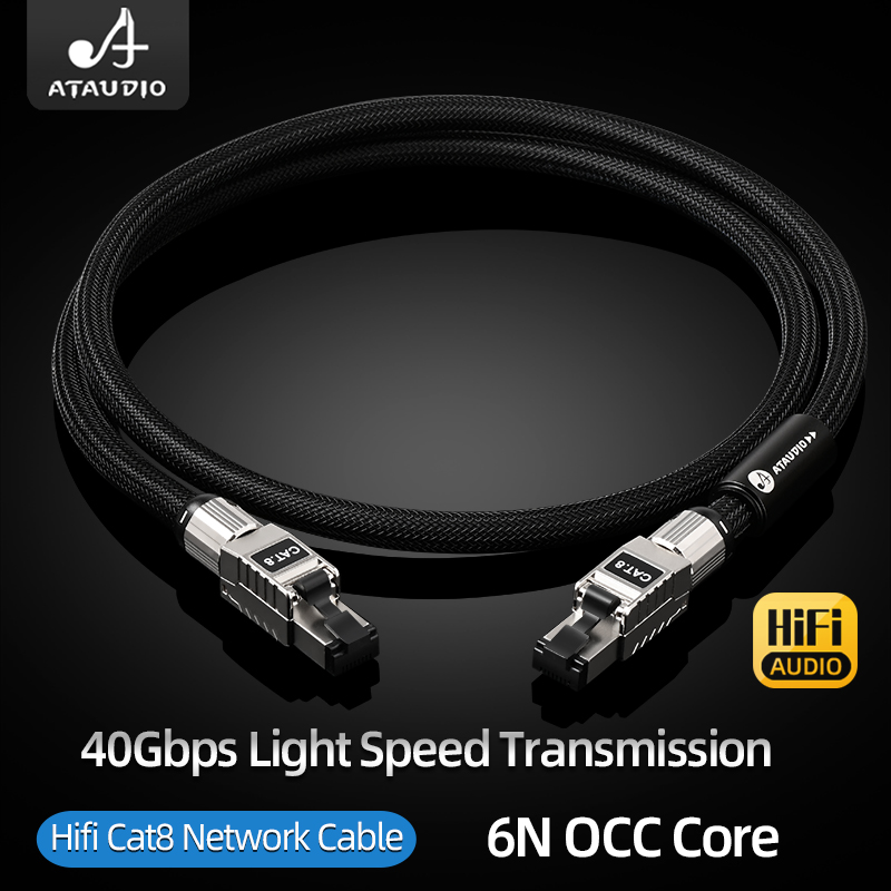 ATAUDIO CAT8 سلك الإنترنت 40Gb - مراجعة Lan Cable Gaming وسعره