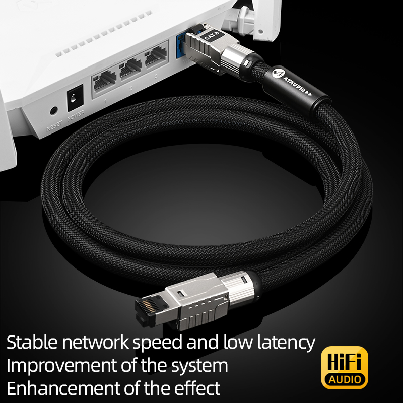 ATAUDIO CAT8 سلك الإنترنت 40Gb - مراجعة Lan Cable Gaming وسعره