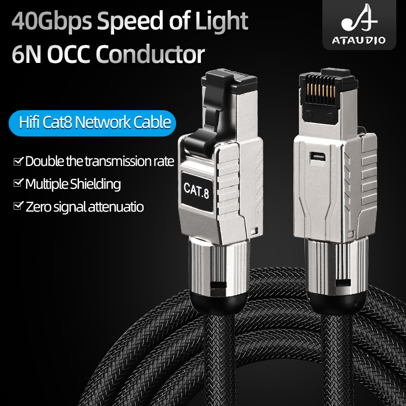 ATAUDIO CAT8 سلك الإنترنت 40Gb - مراجعة Lan Cable Gaming وسعره