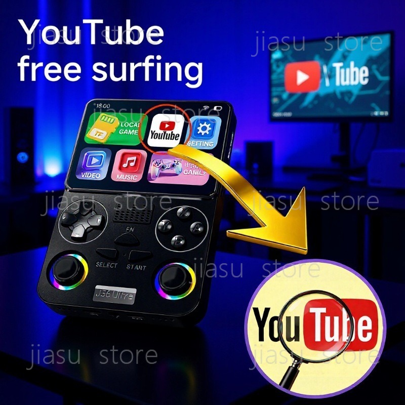 جهاز ألعاب محمول J36 Ultra بنظ - مراجعة Gaming Console Youtube وسعره