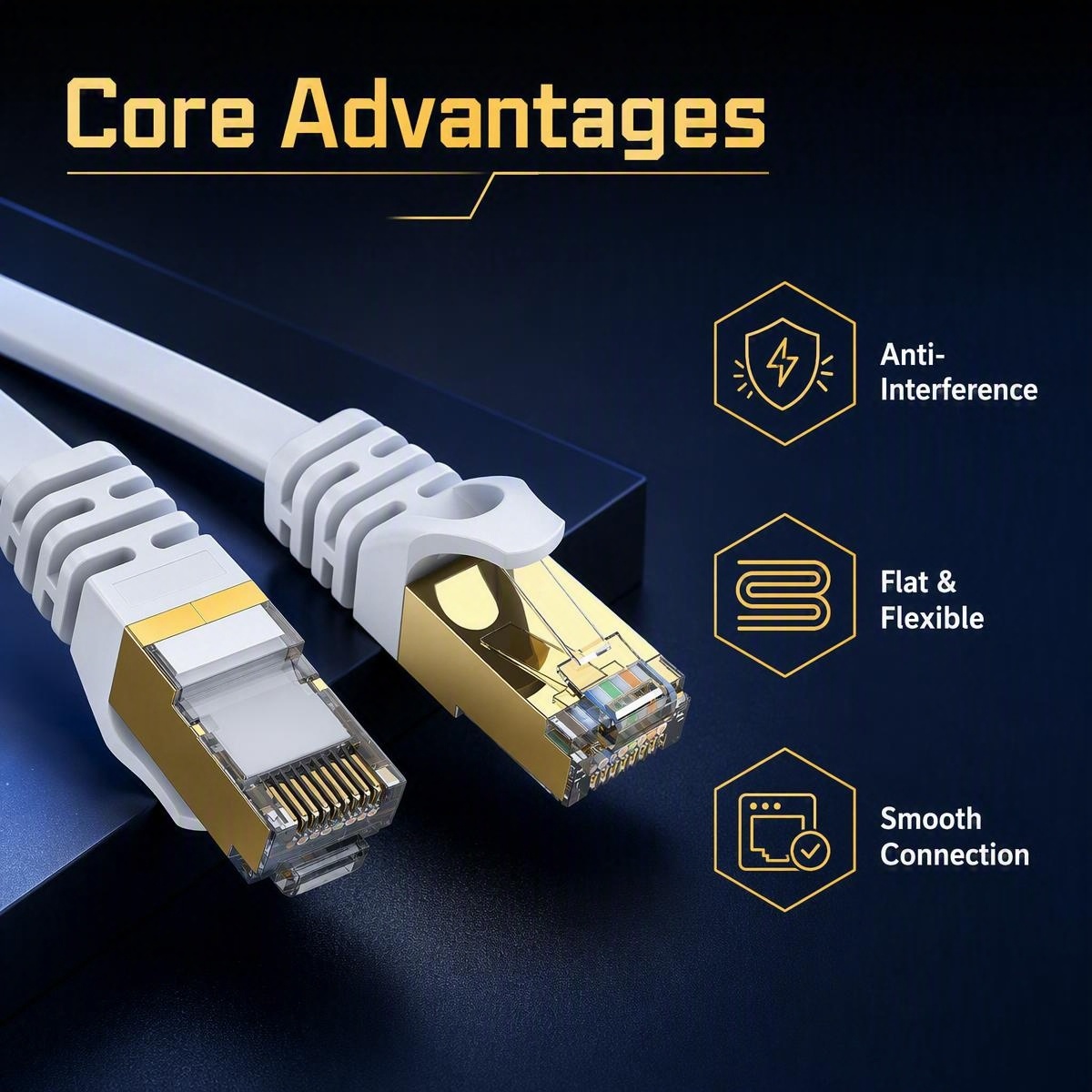 كابل إيثرنت مسطح Cat7 بسرعة 10 - مراجعة Lan Cable Gaming وسعره