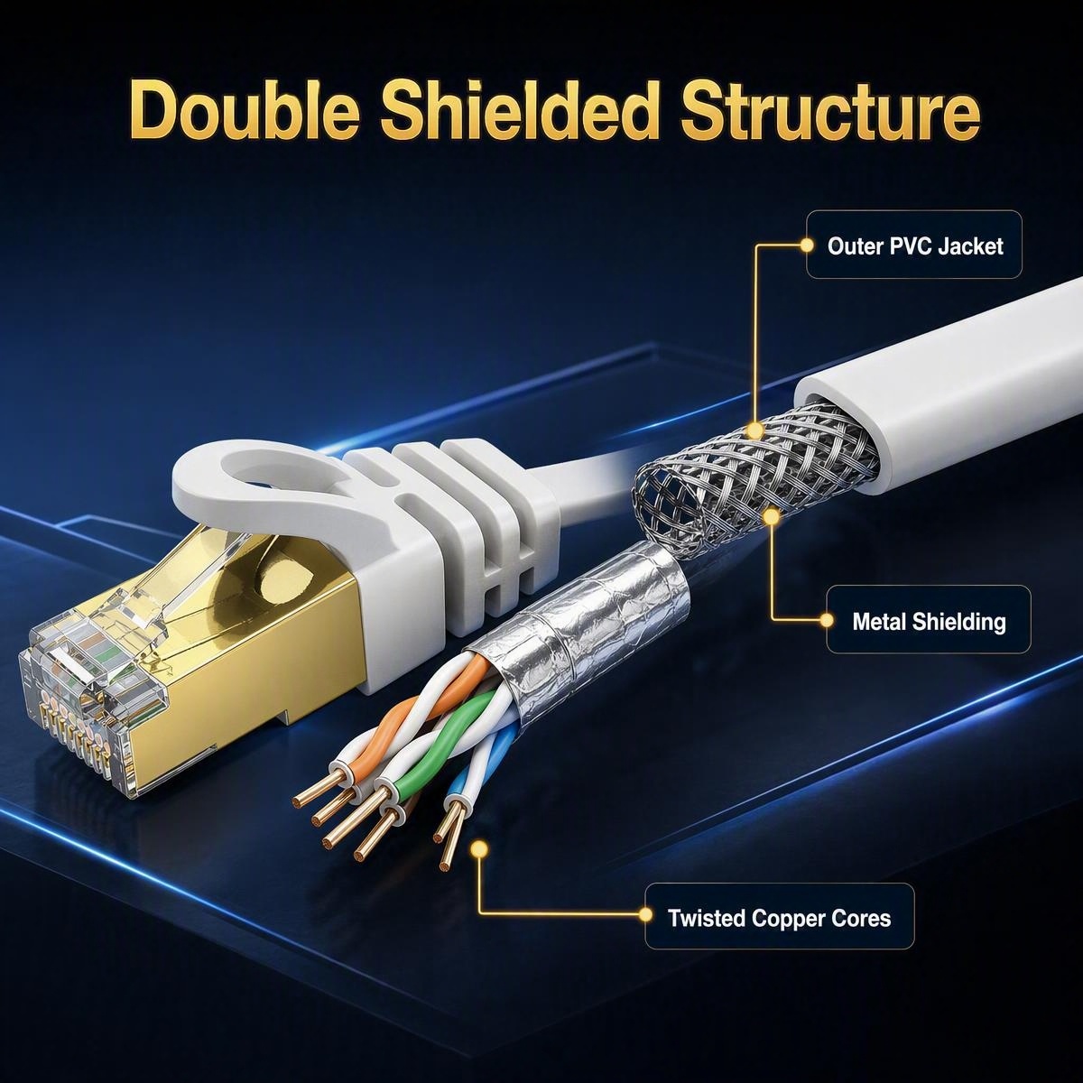كابل إيثرنت مسطح Cat7 بسرعة 10 - مراجعة Lan Cable Gaming وسعره