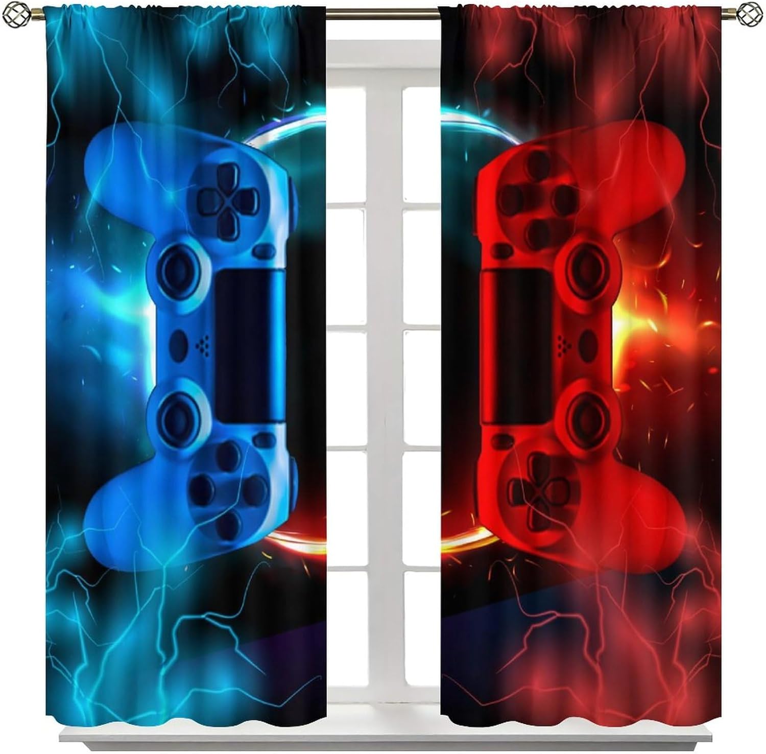 ستائر ألعاب بتصميم أزرق وأحمر  - مراجعة Gaming Console Youtube وسعره